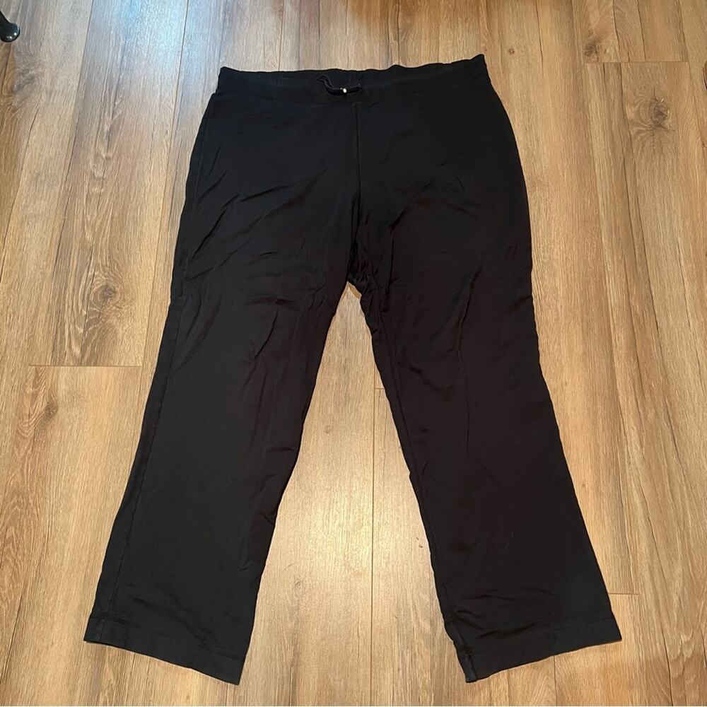 Talbots Woman Plus Size Drawstring Sweatpants Black Straight Leg